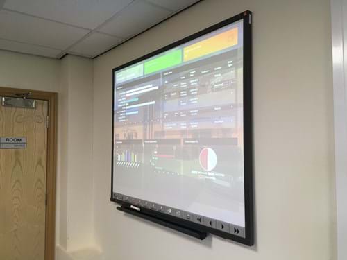 Vision QMS displayed on the screens in one of our offices
